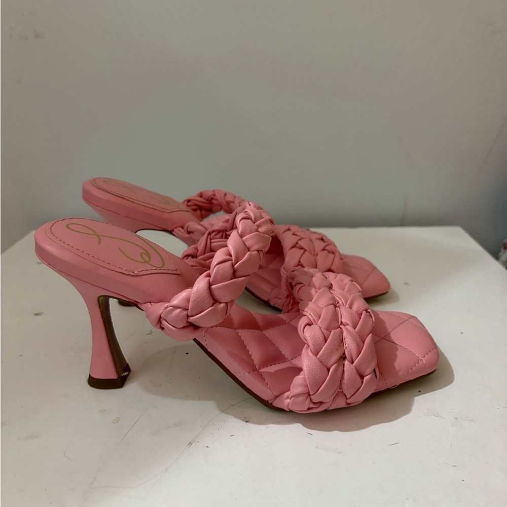 Pink Cushion Braided Heels